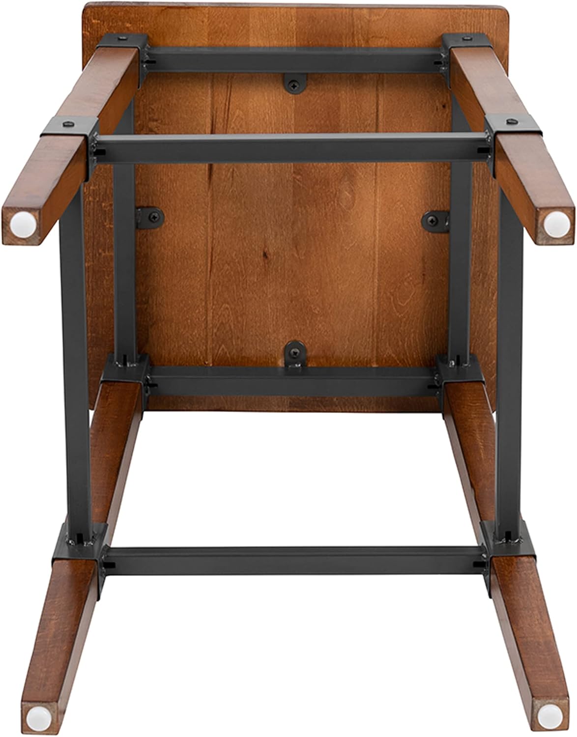 Flash Furniture Jackson – Taburete de bar de madera industrial de nogal antiguo, 2 unidades