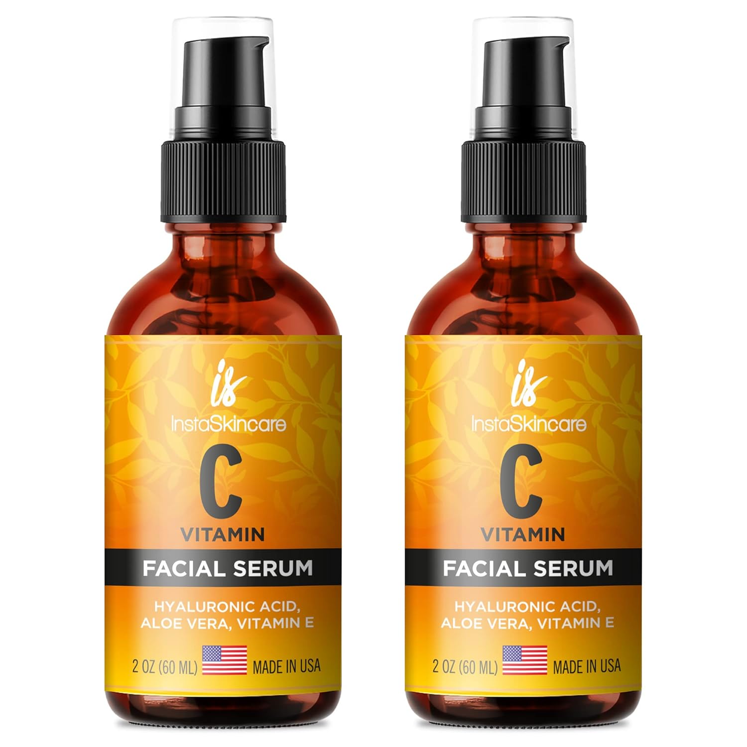 Suero de vitamina C de doble tamaño (2 onzas) para cara con ácido hialurónico y vitamina E – Suero iluminador facial – Suero natural