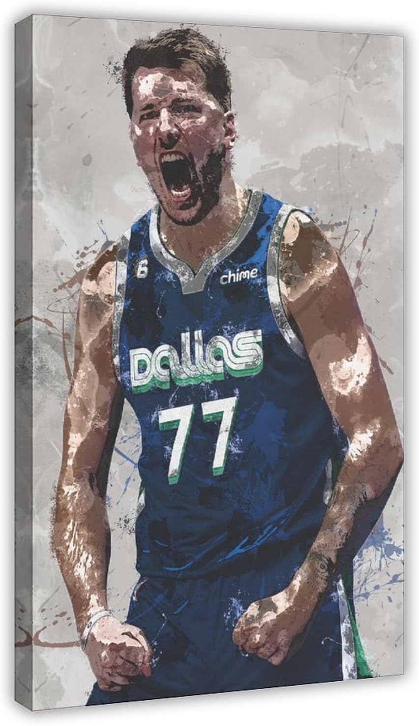 BAVIEN Luka Doncic – Pósteres artísticos de baloncesto, 8 lienzos, pósteres de decoración de pared, pinturas para sala de estar y dormitorio, marco