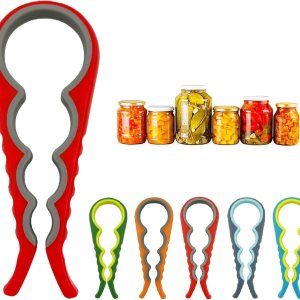 Abrebotellas para manos débiles, herramienta de apertura de tapas de latas antideslizante multifunción 4 en 1, adecuado para personas mayores con Abrebotellas para manos débiles, herramienta de apertura de tapas de latas antideslizante multifunción 4 en 1, adecuado para personas mayores con