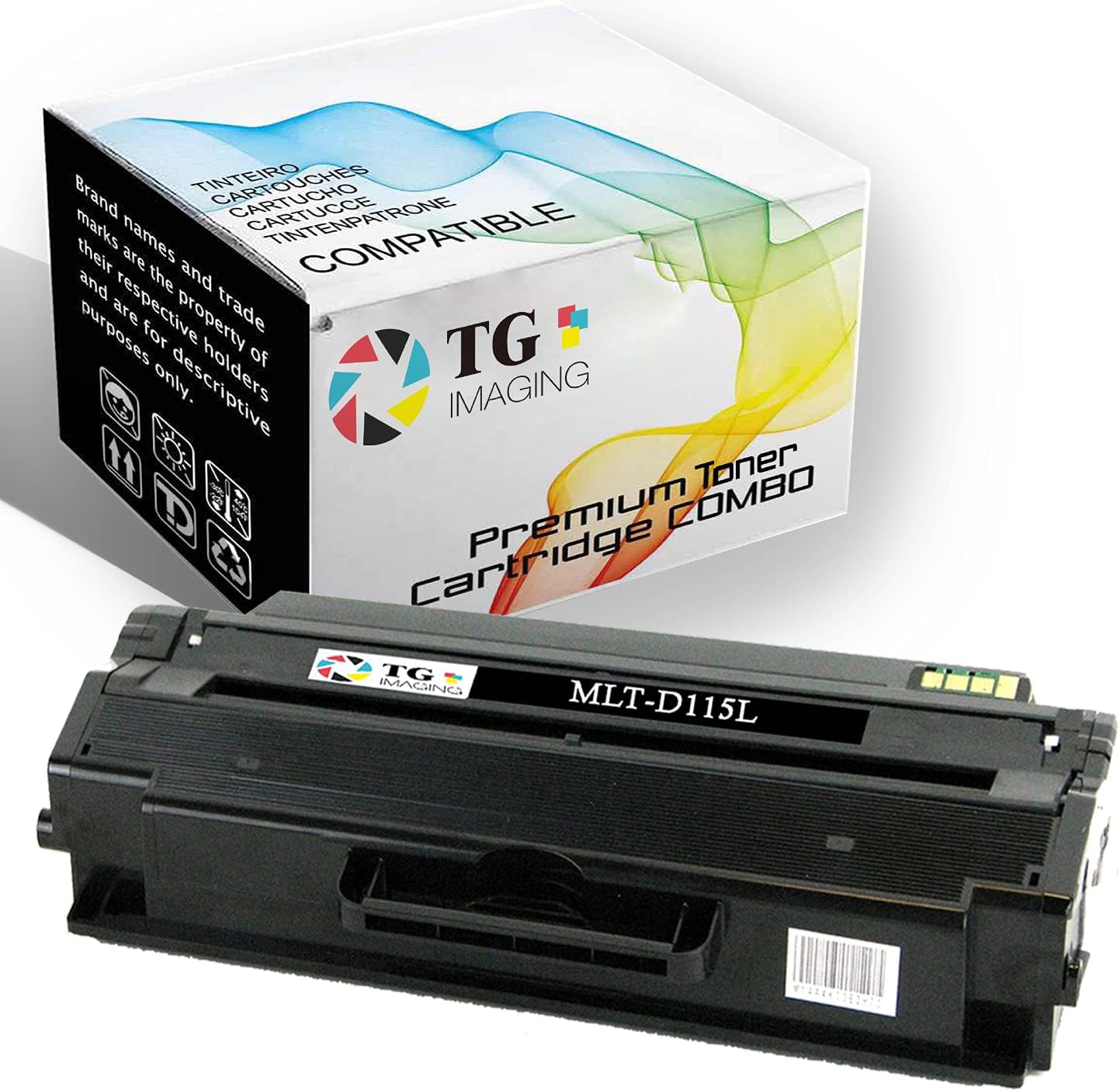 TG Imaging (Solo paquete) Reemplazo compatible para Samsung MLT-D115L Cartucho de tóner MLTD115L (1 negro) Funciona con impresora de tóner M2870FW