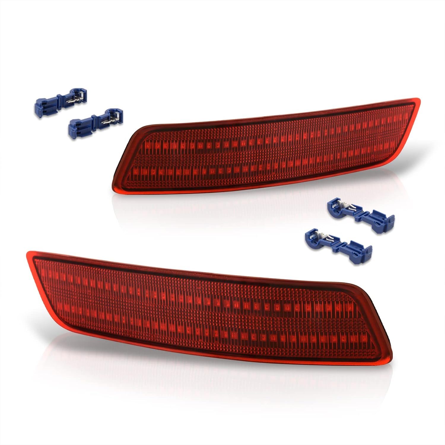 AJP Distributors Parachoques trasero rojo LED reflector, luces de señal de freno de cola compatiblereemplazo para ES300h ES350 GS200t GS300 GS350