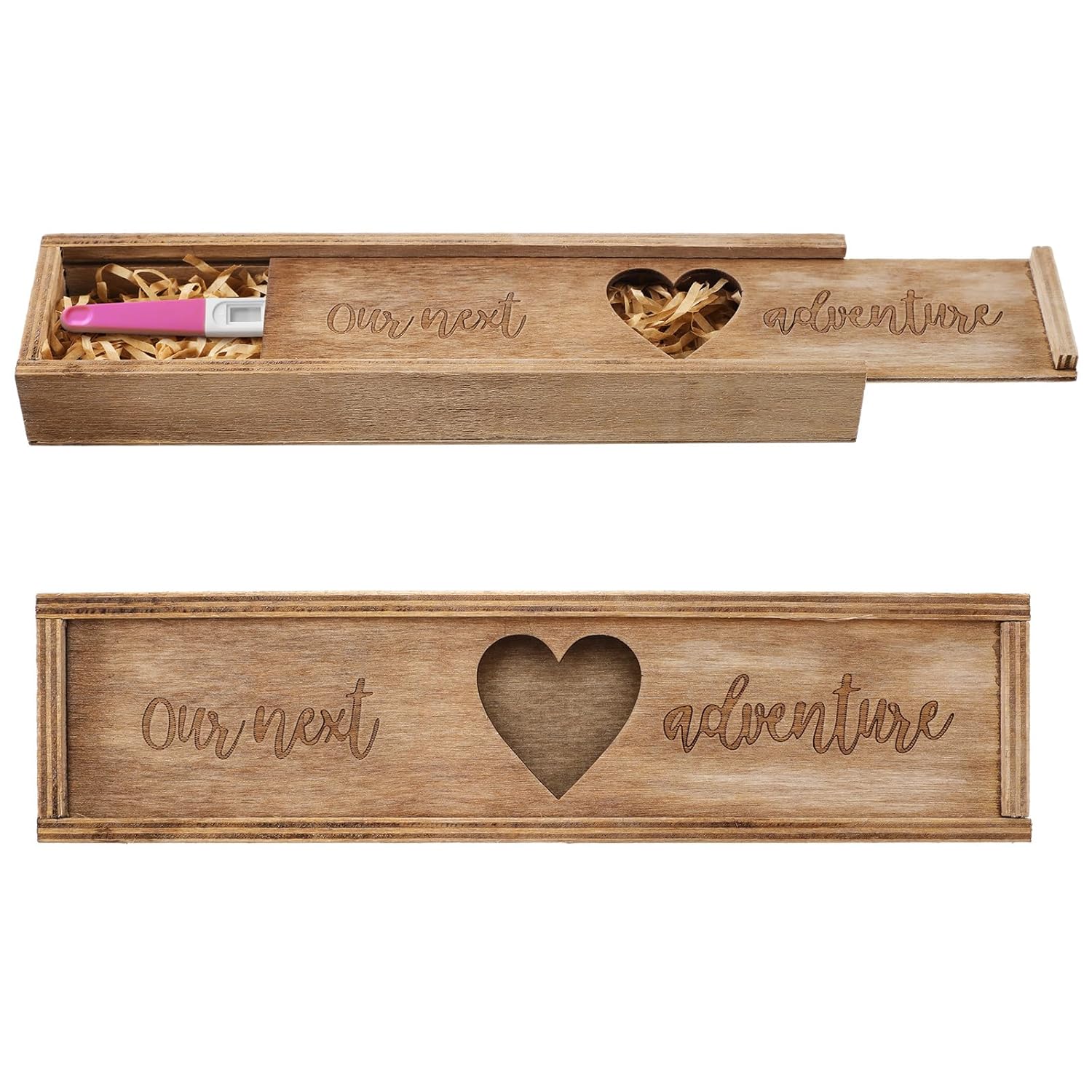 Caja de recuerdos de prueba de embarazo, caja de madera sorpresa para anuncios de embarazo, caja de madera anunciada para bebé, regalos de Año Nuevo