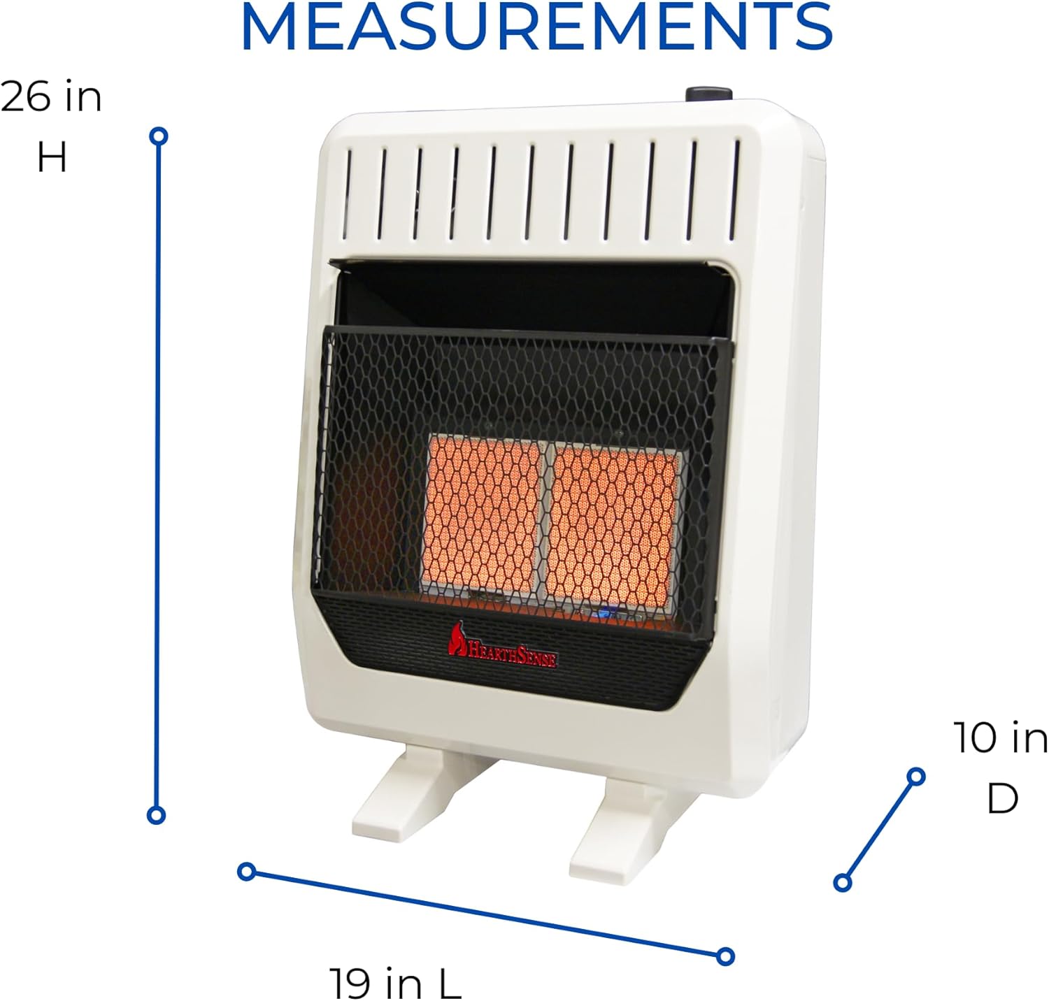 IR16T-BB Calentador infrarrojo de combustible dual sin ventilación con control de termostato para uso doméstico y oficina, 20000 BTU, calienta hasta