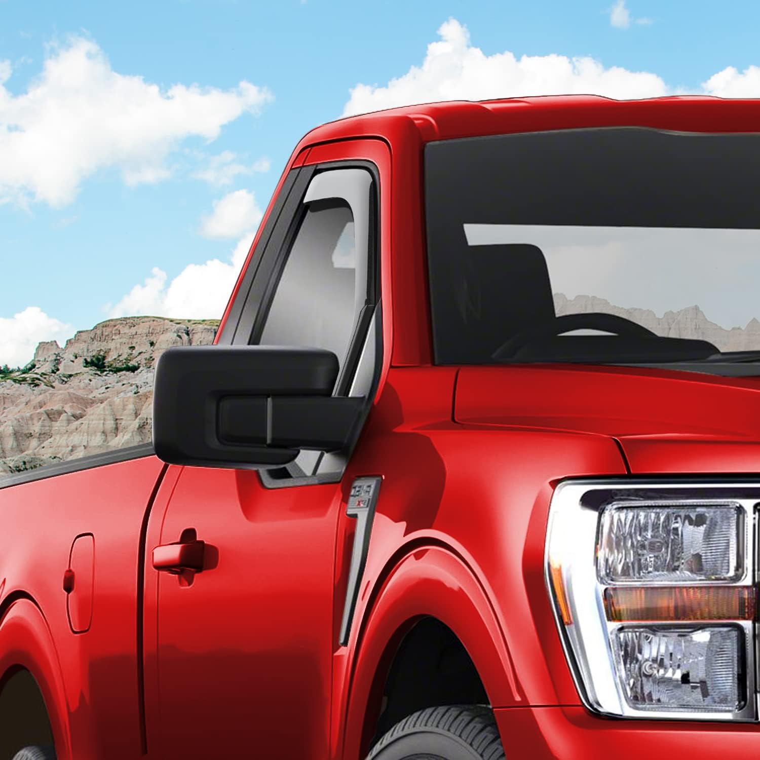 Voron Glass Protectores de lluvia extra duraderos en canal para Ford F150 2021-2024 Regular CabSuperCrewSuperCab, deflectores de ventana, viseras de