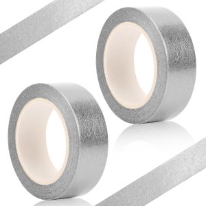 2 rollos de cinta washi metálica plateada, cintas Washi decorativas para arte gráfico, cinta adhesiva adhesiva para álbumes de recortes, 2 rollos de cinta washi metálica plateada, cintas Washi decorativas para arte gráfico, cinta adhesiva adhesiva para álbumes de recortes,