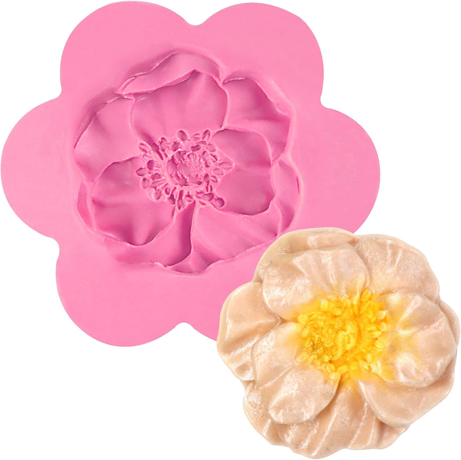 Funshowcase Molde de silicona para fondant de flores para decoración de pasteles de azúcar, decoración de magdalenas, arcilla polimérica, cera de