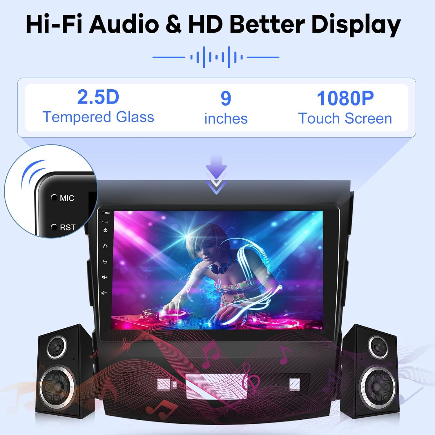 2G+64G Radio de coche para Mitsubishi Outlander 2008-2015, pantalla táctil Android estéreo de 9 pulgadas, CarplayAndroid AutoHi-Fi
