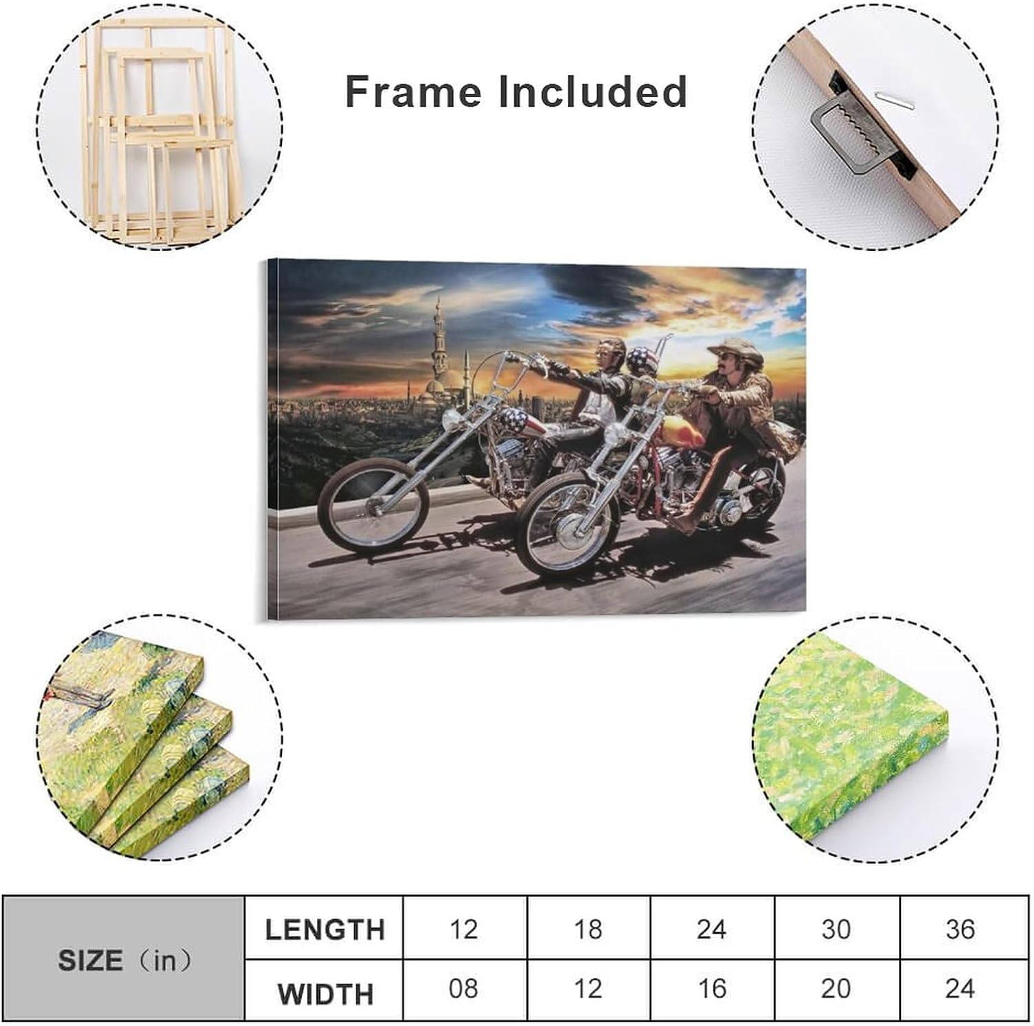 JevLoN Arte de pared para motociclista, David Mann, arte de pared de motocicleta, póster estético, pinturas en lienzo, decoración de pared,