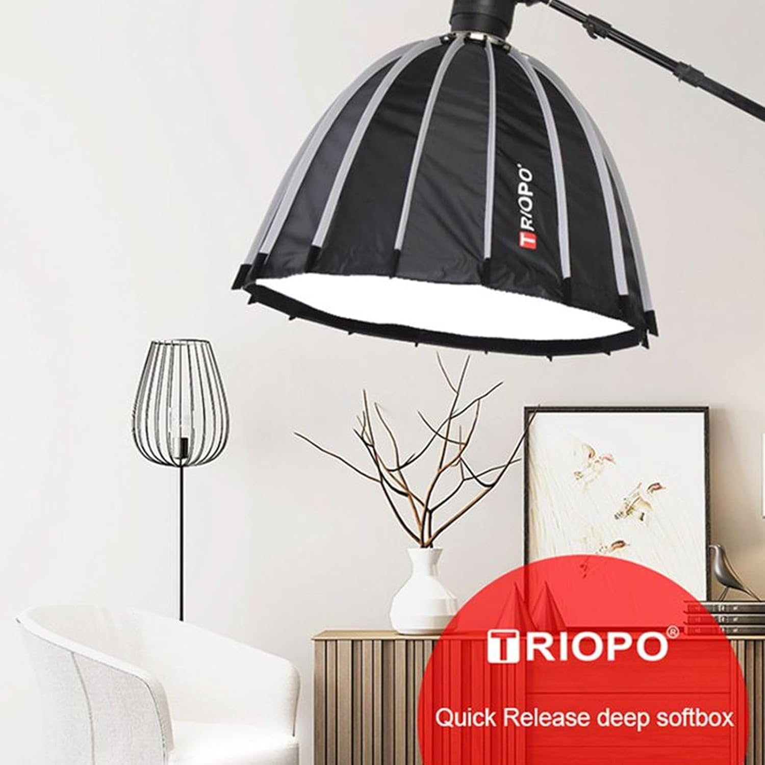 Triopo – Caja de luz parabólica de 27.5 pulgadas (27.6 in) de montaje Bowens, cajas blandas de montaje rápido, de instalación rápida, compatibles