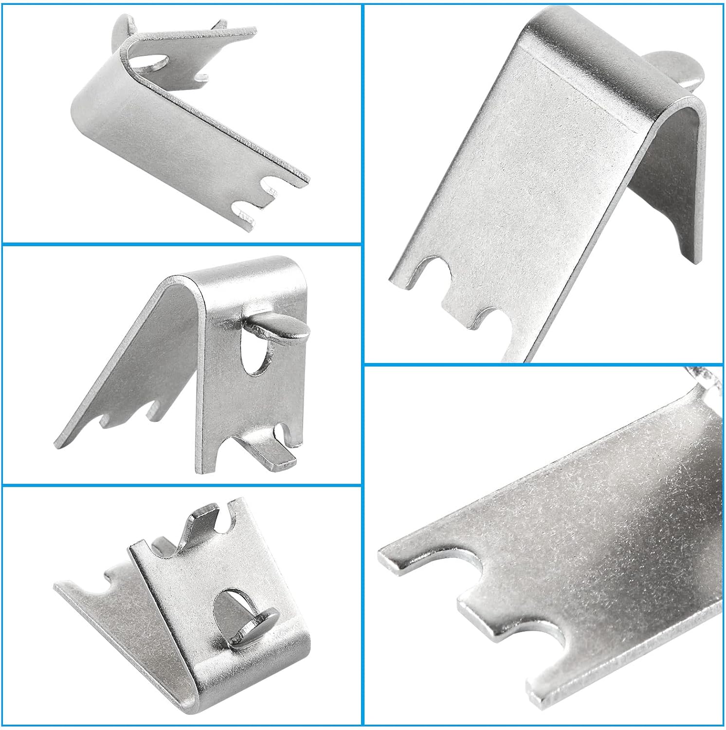24 clips de acero inoxidable para estante de congelador, soporte de estante de refrigerador de congelador resistente, clips de hebillas cuadradas de