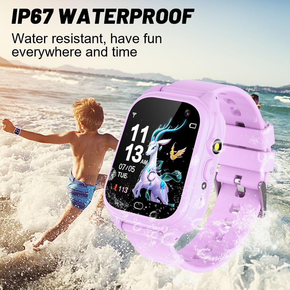 Reloj inteligente impermeable para niños y niñas de 3 a 12 años, juguetes de aprendizaje con 26 juegos, cámara, video, pantalla táctil, reproductor
