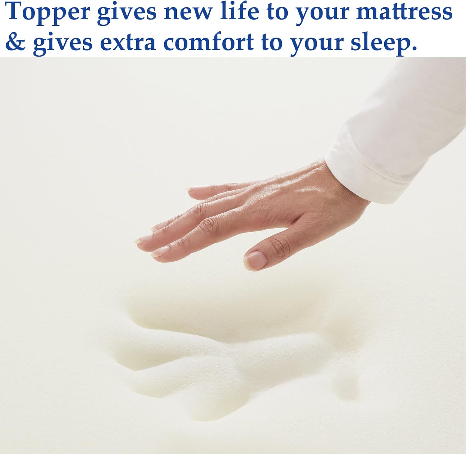 Nutan Cubrecolchón de espuma de diseño transpirable de 1 pulgada con suavidad lujosa. Cubrecama suave para dolor de espalda, soporte ortopédico para