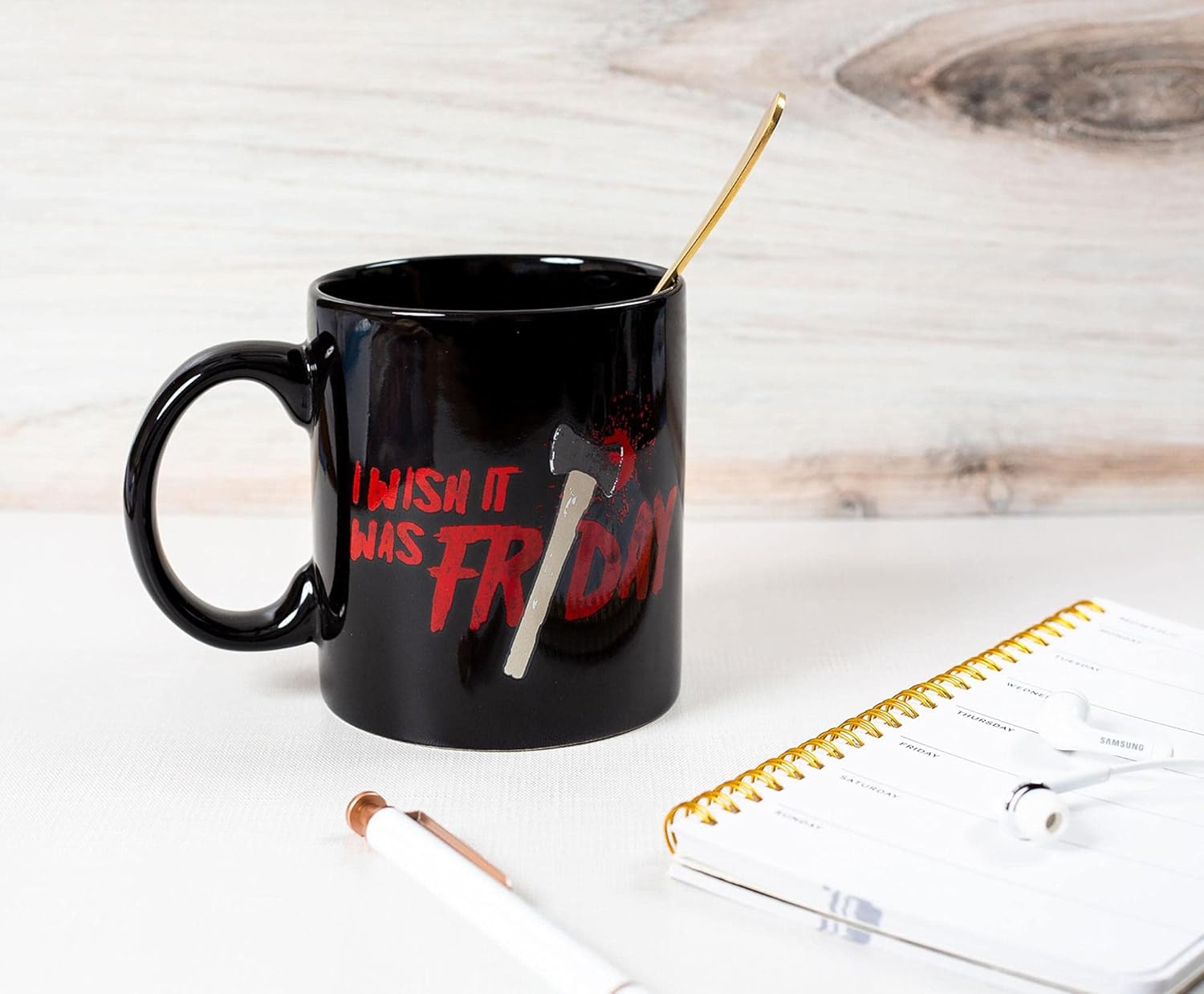 Silver Buffalo Friday The 13th I Wish It Was Friday – Taza de cerámica con capacidad para 20 onzas