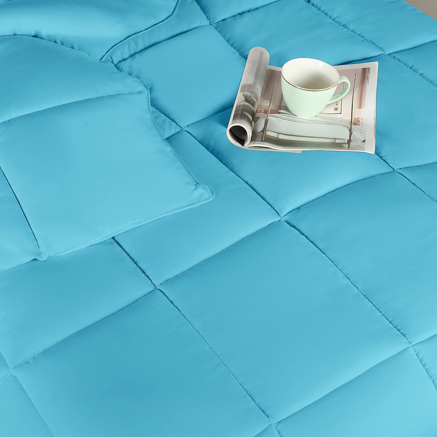 SUPERIOR Edredón sólido de microfibra cepillada, ropa de cama alternativa al plumón, reversible, peso medio, esponjoso, decorativo, relleno de