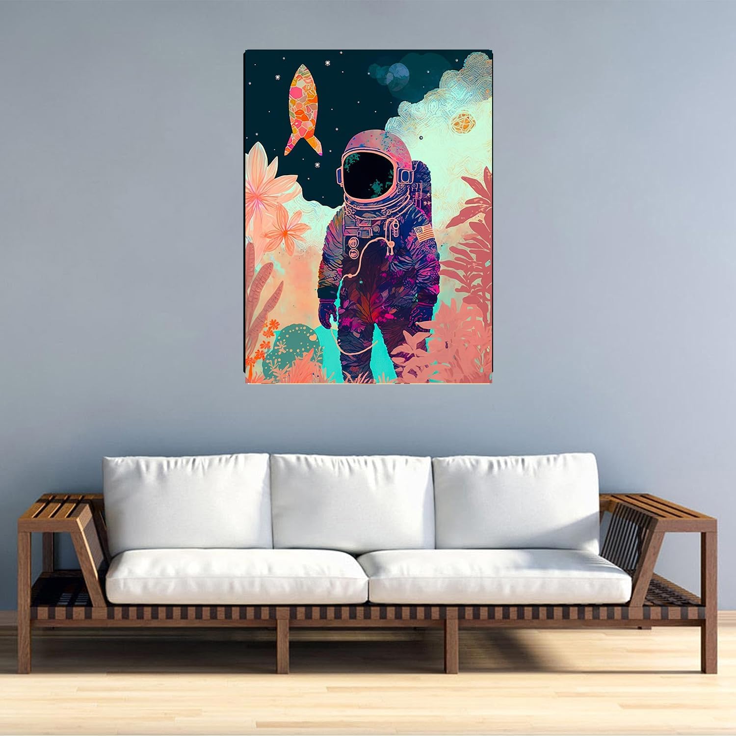 EIBEILI Kits de pintura de diamantes para adultos, astronauta en la luna, kit de arte de diamantes 5D para niños principiantes, kit de manualidades