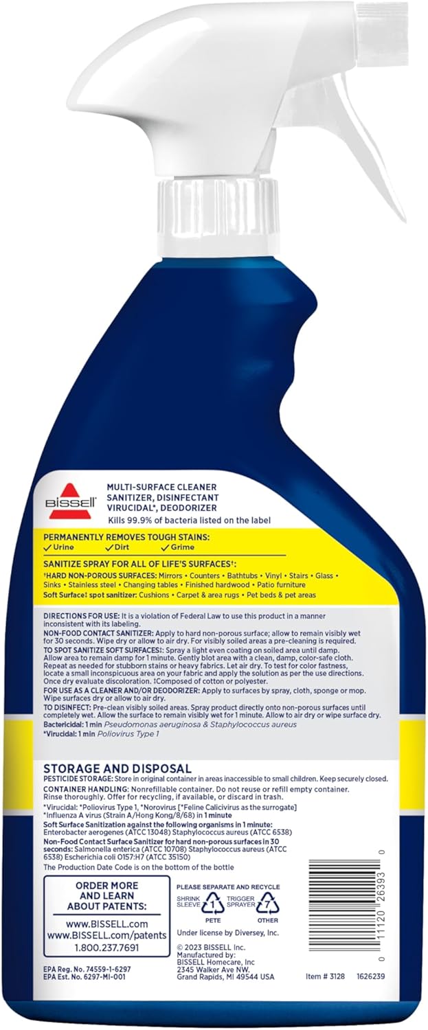 BISSELL Aerosol desinfectante, 22 oz. Paquete de 2, 3128