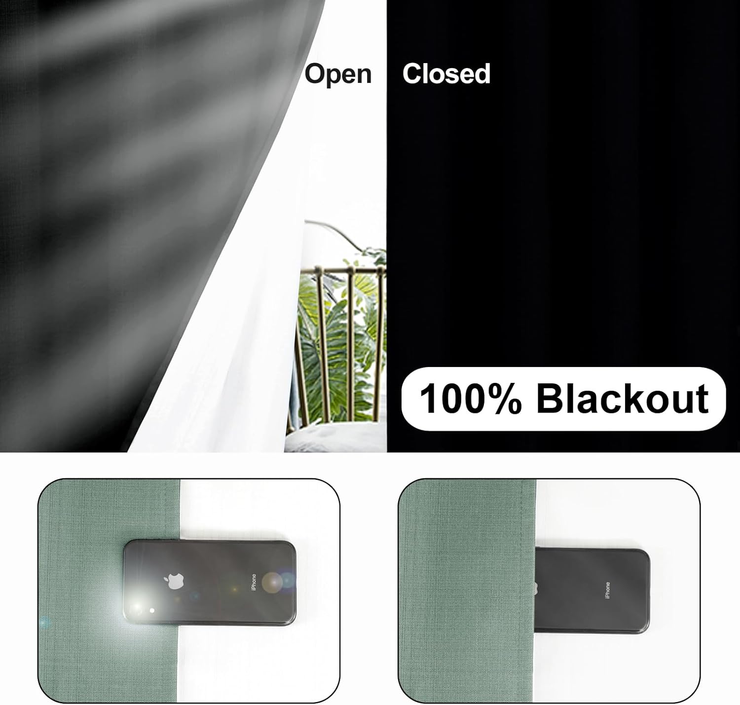 PureFit Cortinas de lino 100% opacas de 84 pulgadas de largo, juego de 2 paneles para oscurecer la habitación, con aislamiento térmico, cortinas