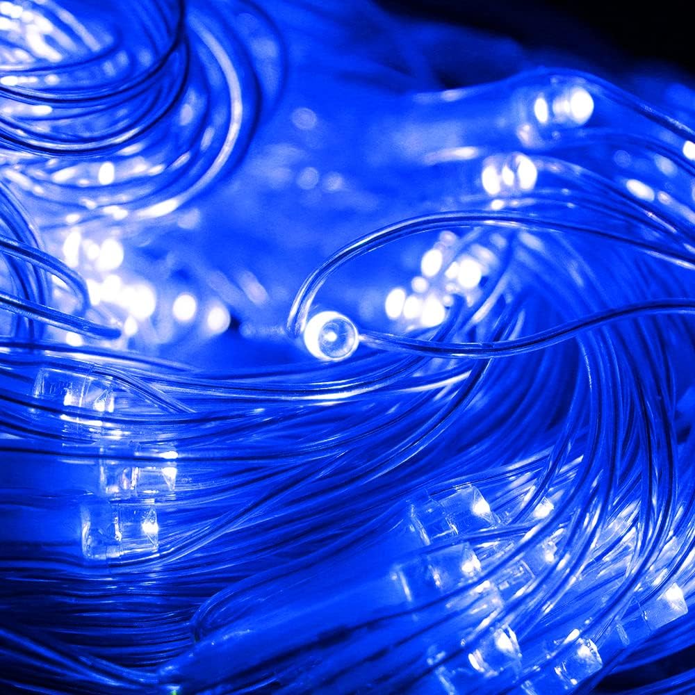 Vicila Guirnalda de 500 luces LED para decoración de Hanukkah, luces colgantes parpadeantes enchufables impermeables para fiestas, Halloween,