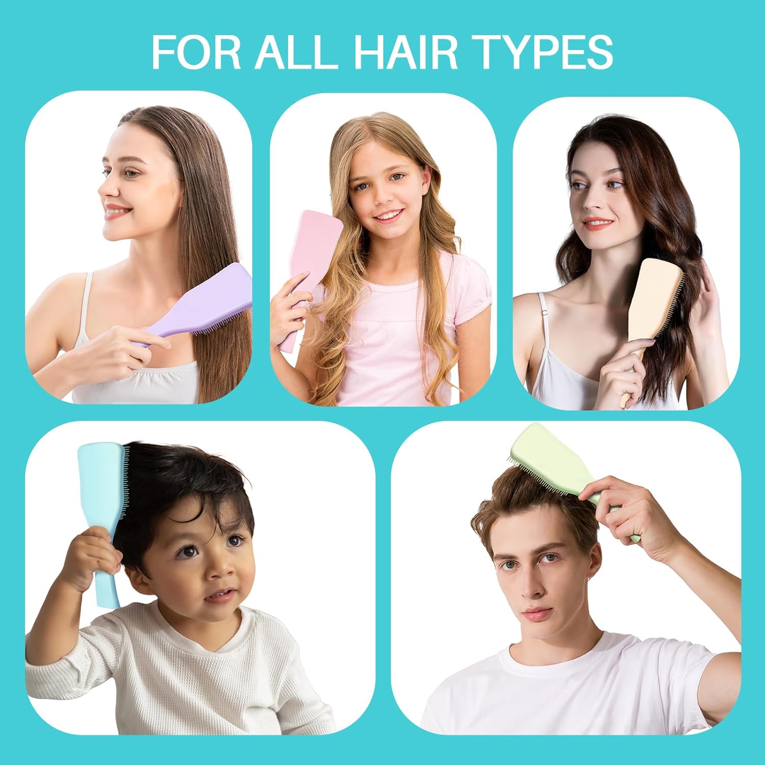 Cepillo desenredante para mujeres, hombres y niños, cepillo de cabello sin dolor para alisar, antiroturas y desenredantes, cepillo de cabello sin