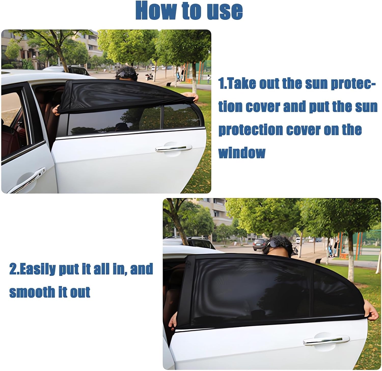 Paquete de 4 pantallas universales para ventana de automóvil, 2023, con protección UV, persianas para ventanas laterales de automóvil, pantalla de