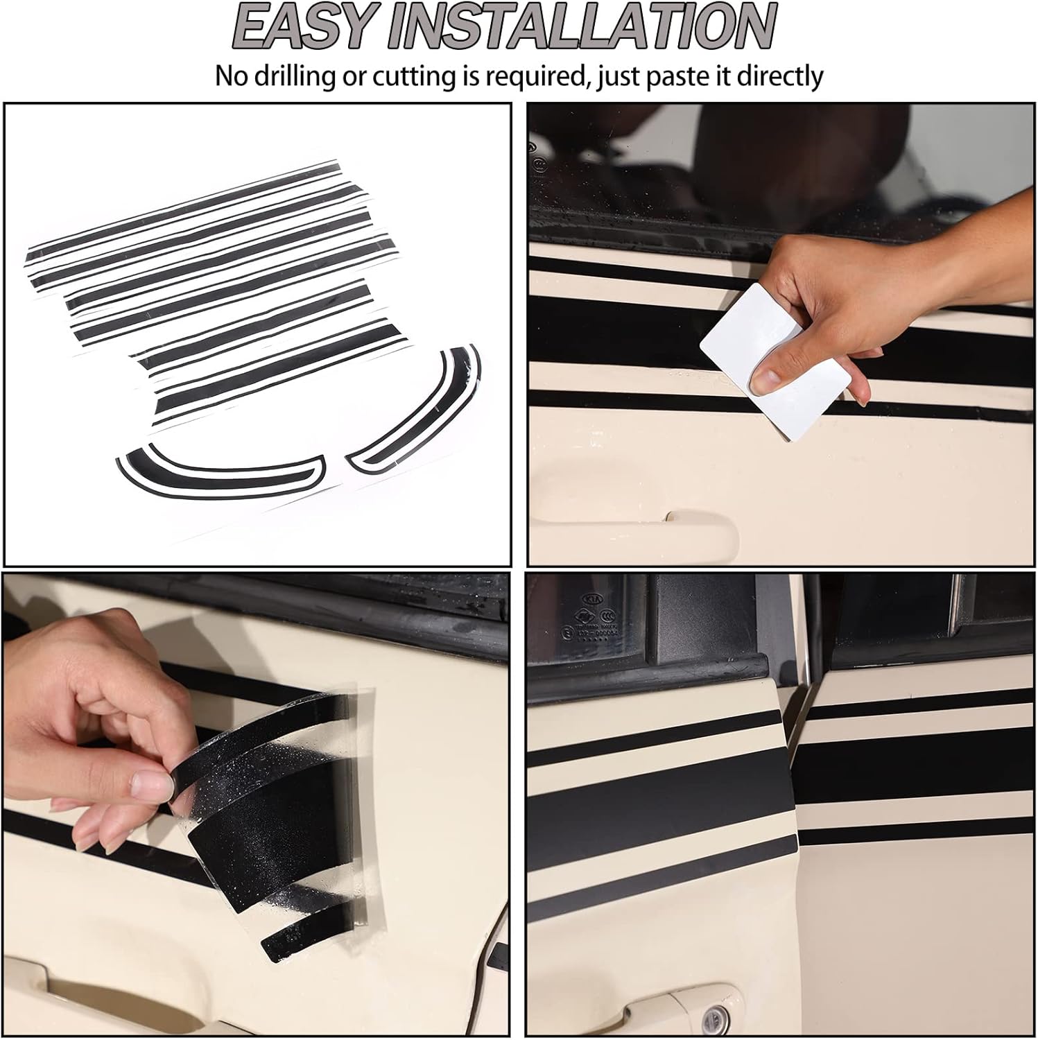 Calcomanía de rayas laterales para carrocería de automóvil, compatible con Kia Soul 2010-2013, calcomanías de vinilo para la cintura del automóvil,