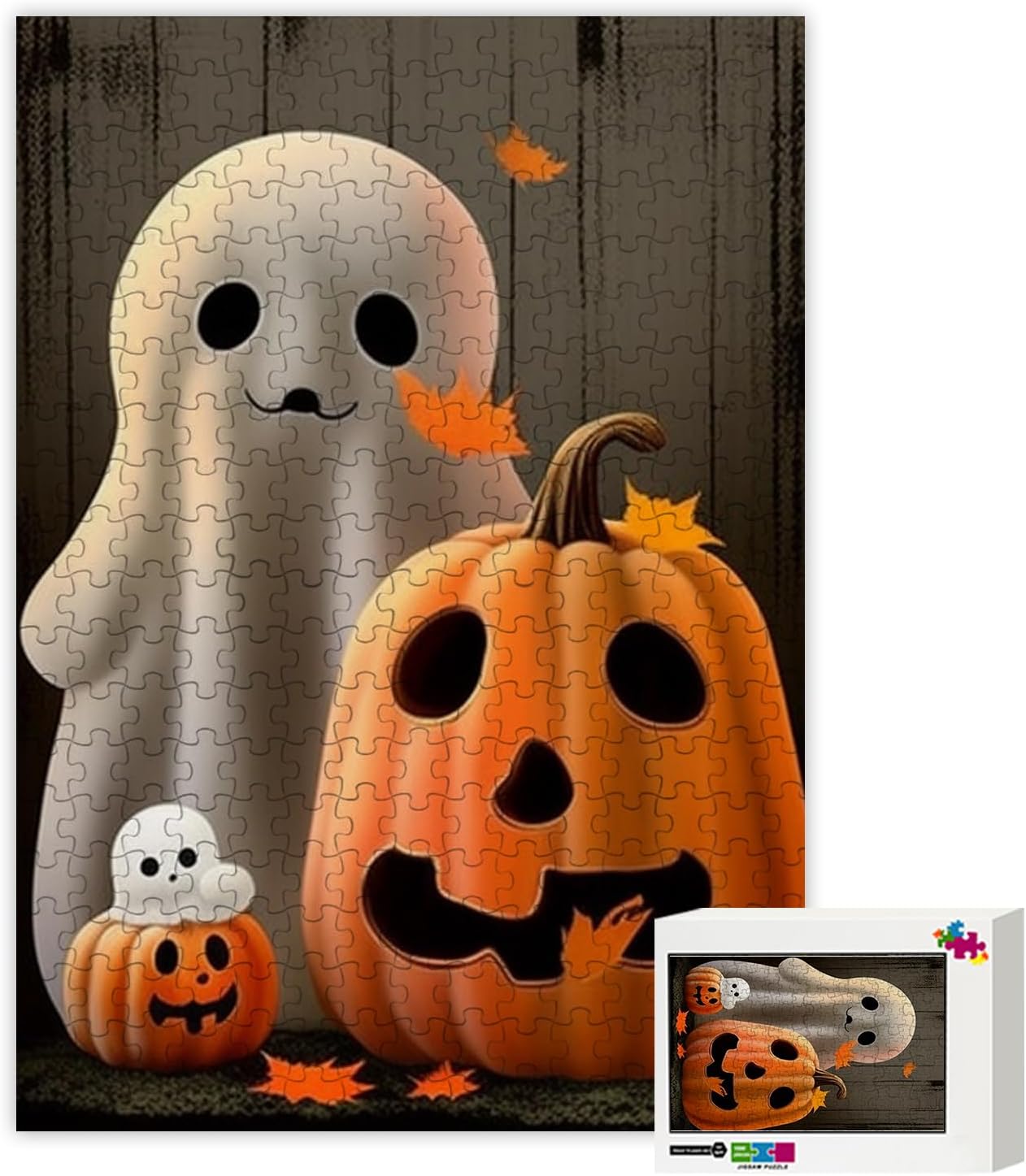 Rompecabezas de Halloween 2023 lindo juego de rompecabezas minimalista con temática navideña de calabaza fantasma para adultos, 500 piezas de