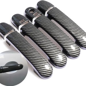 TURIM Para Nissan March Micra K12 2003-2010 Nissan Cube Z11 2002-2008 Livina 2007-2013 Cubiertas de manija de puerta de coche de fibra de carbono TURIM Para Nissan March Micra K12 2003-2010 Nissan Cube Z11 2002-2008 Livina 2007-2013 Cubiertas de manija de puerta de coche de fibra de carbono