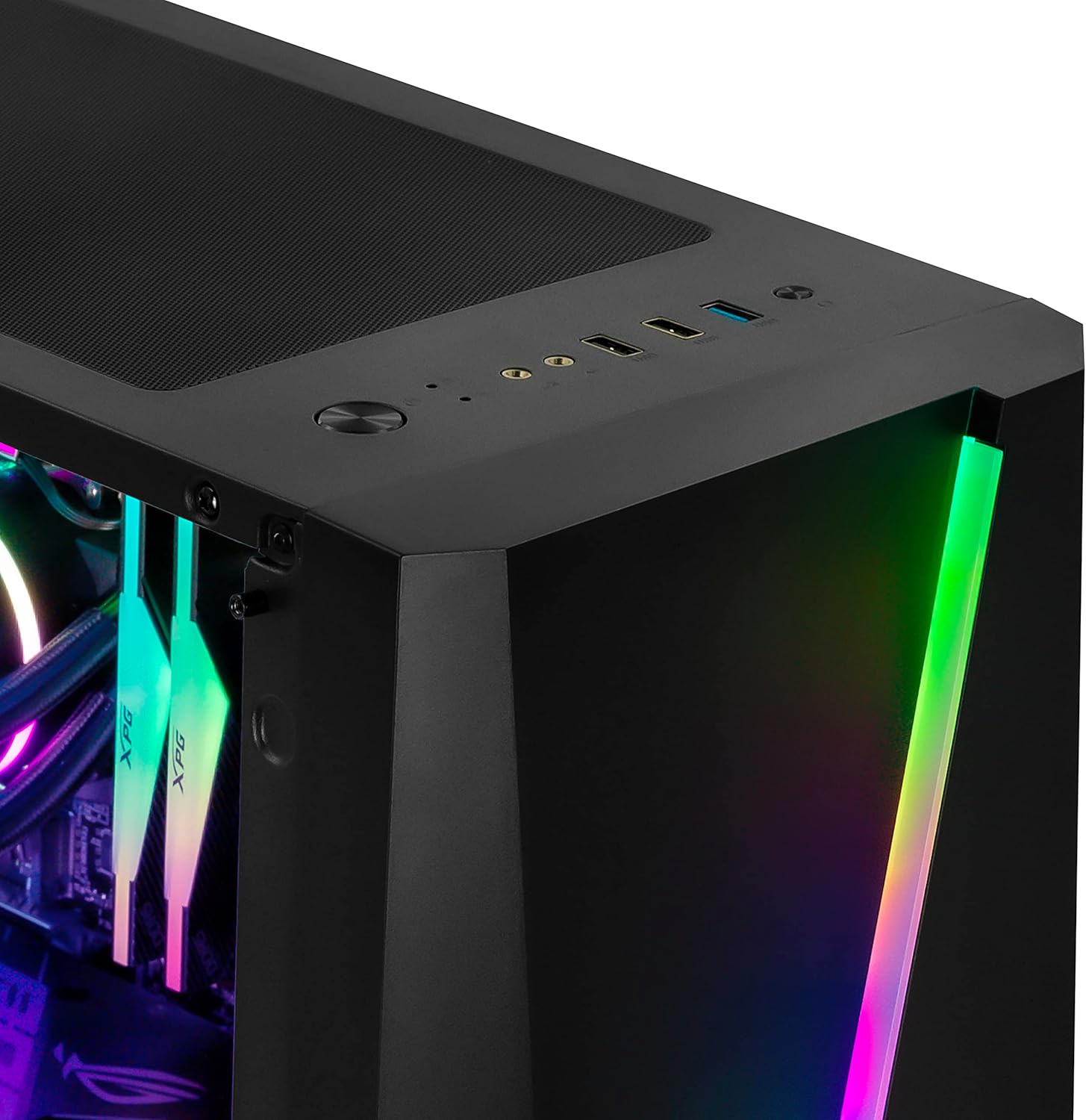 YEYIAN Computadora para juegos Kunai – CPU Ryzen 5 7600, AMD RX 6650 XT Gaming PC de escritorio, 1TB NVMe SSD, 16GB DDR5 5600MHz RAM, refrigeración