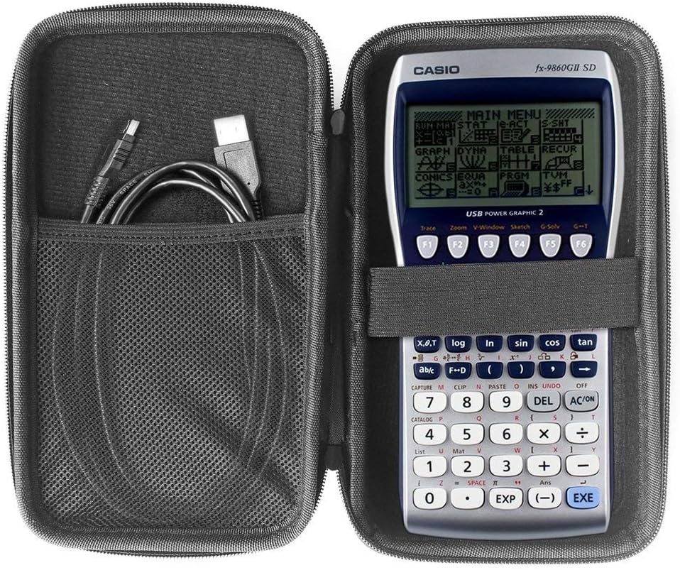 Estuche rígido compatible con calculadora gráfica Casio fx-9860GII