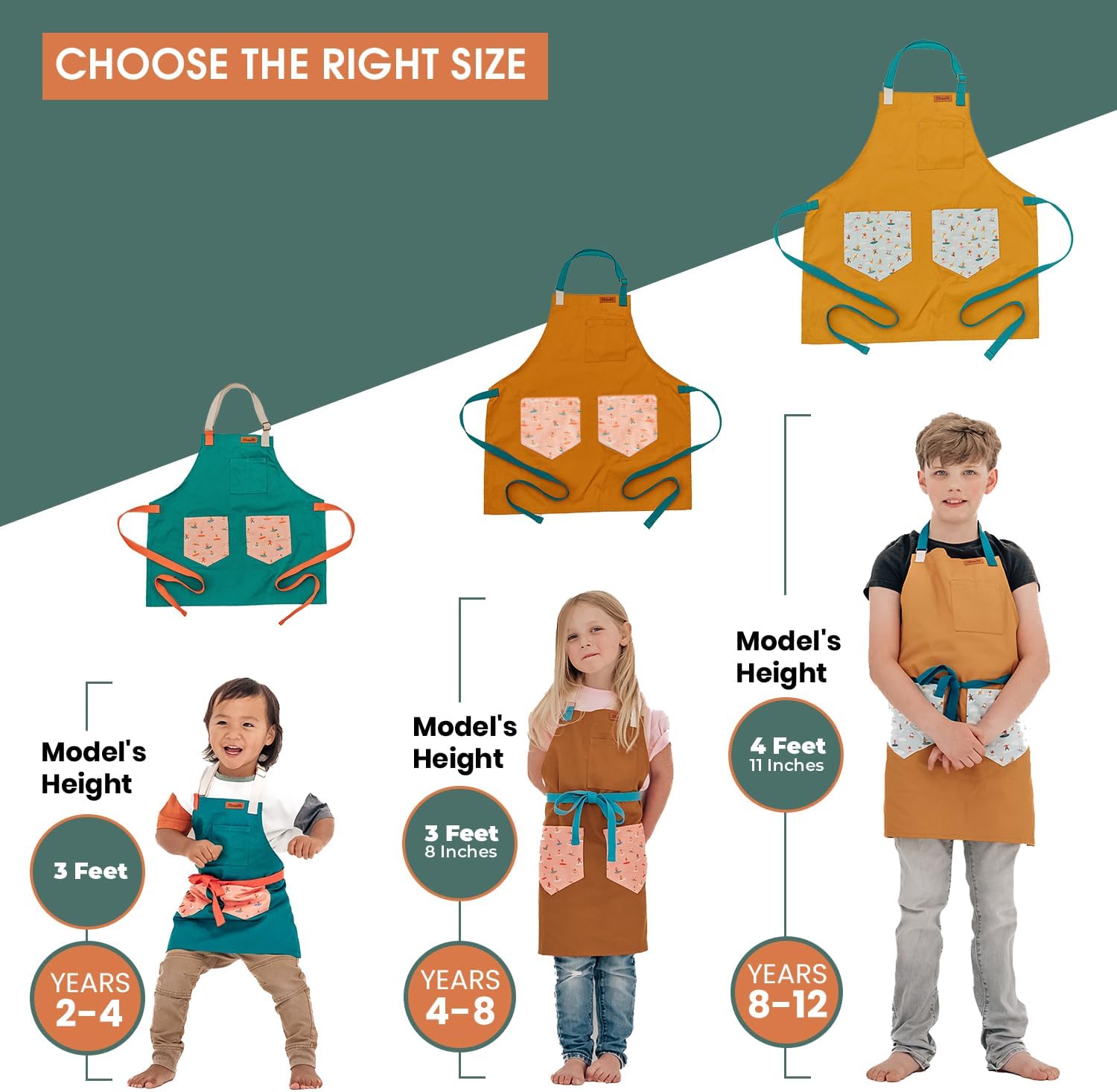 Kids Apron  Ocean Inspired Custom Kids Aprons for Cooking  Durable Cotton Apron for Kids wStraps  Kids Painting Aprons