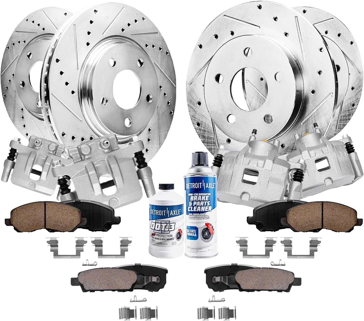 Detroit Axle – Rotores perforados delanteros y traseros de 11.57 pulgadas (11.575 in) y 10.31 pulgadas (10.315 in) de repuesto para 200 Sebring