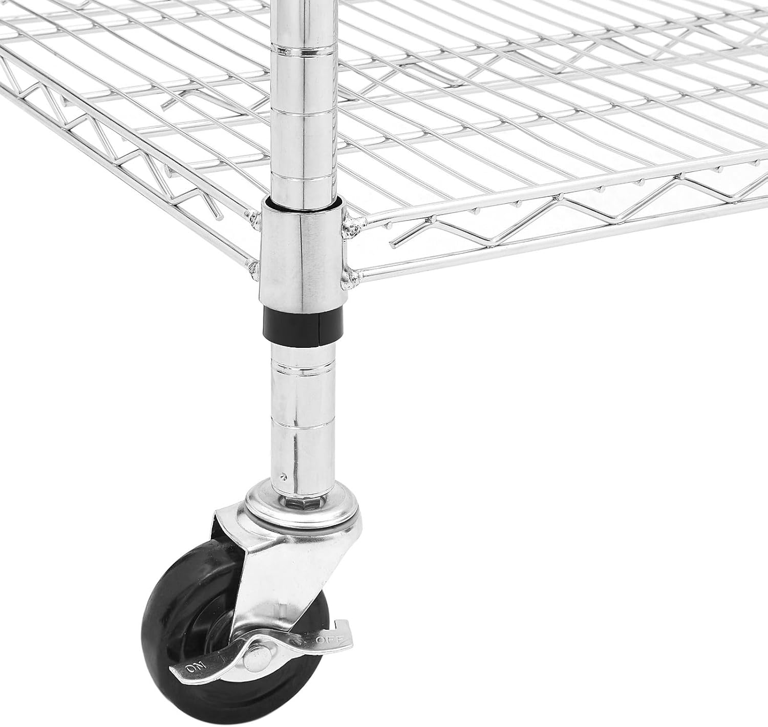 Estantería de alambre cromado, organizador de almacenamiento ajustable de metal resistente para despensa, garaje, baño, cocina, plata