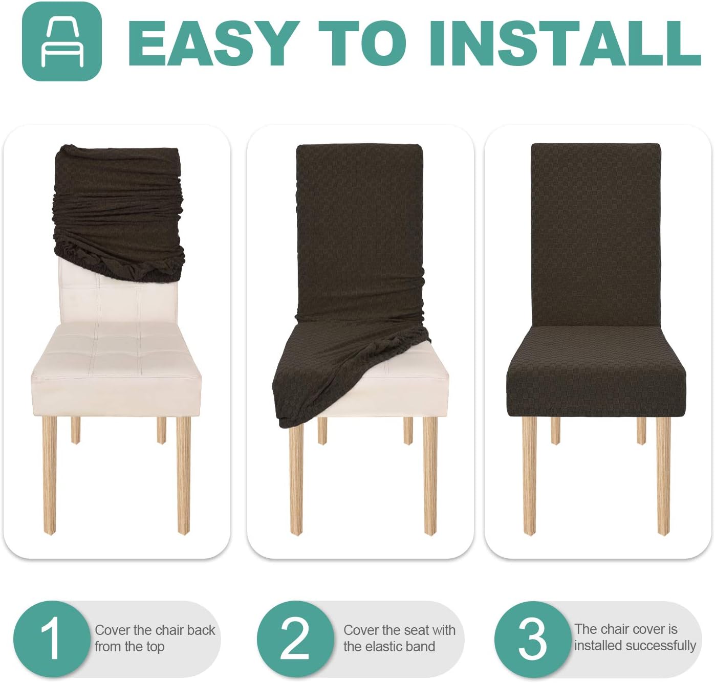 YEMYHOM – Funda protectora para silla de comedor, restaurante, cocina, fiesta, diseño elastizado, a cuadros
