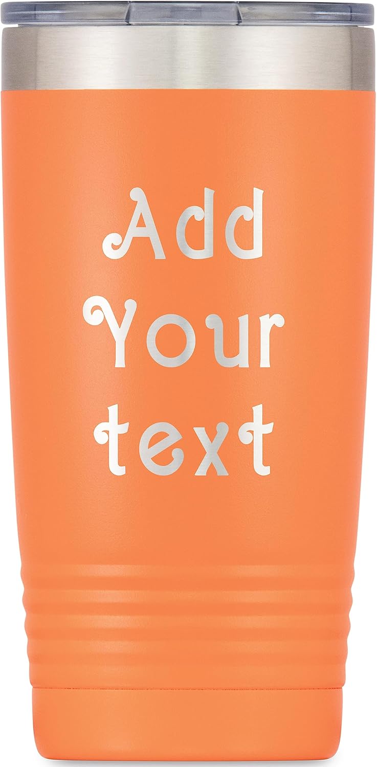 Vaso personalizado con texto grabado personalizado, taza de acero inoxidable de 20 onzas, taza de viaje con aislamiento de doble pared, vaso con