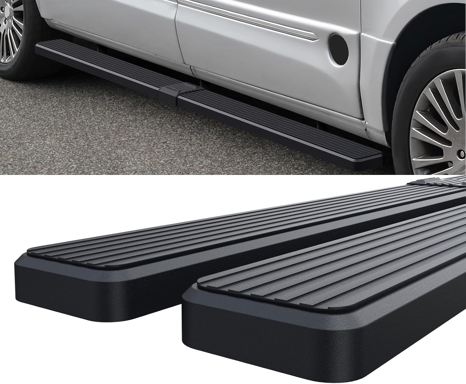 HD Ridez Estribo de 5 pulgadas, acero negro, compatible con Mercedes-Benz Metris 2016-2023 Cargo Van de 3 puertas (barras laterales de barra nerf)