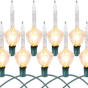 Luces de burbujas navideñas 9 bombillas transparentes tradicionales con purpurina plateada para iluminación de celebraciones navideñas, alambre Luces de burbujas navideñas 9 bombillas transparentes tradicionales con purpurina plateada para iluminación de celebraciones navideñas, alambre