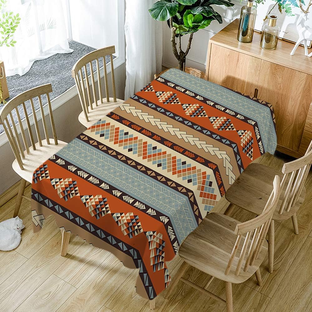 Moslion Patrones tribales estilo vintage geométrico indio estilo nativo, patrón del suroeste rectangular, mantel de picnic mantel de poliéster para
