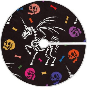 Skeleton Pegasus Horn Christmas Treeskirt, Tree Skirt Decorations, 35.4 in Christmas Tree Skirts Washable, Tree Skirt Merry Christmas Skeleton Pegasus Horn Christmas Treeskirt, Tree Skirt Decorations, 35.4 in Christmas Tree Skirts Washable, Tree Skirt Merry Christmas