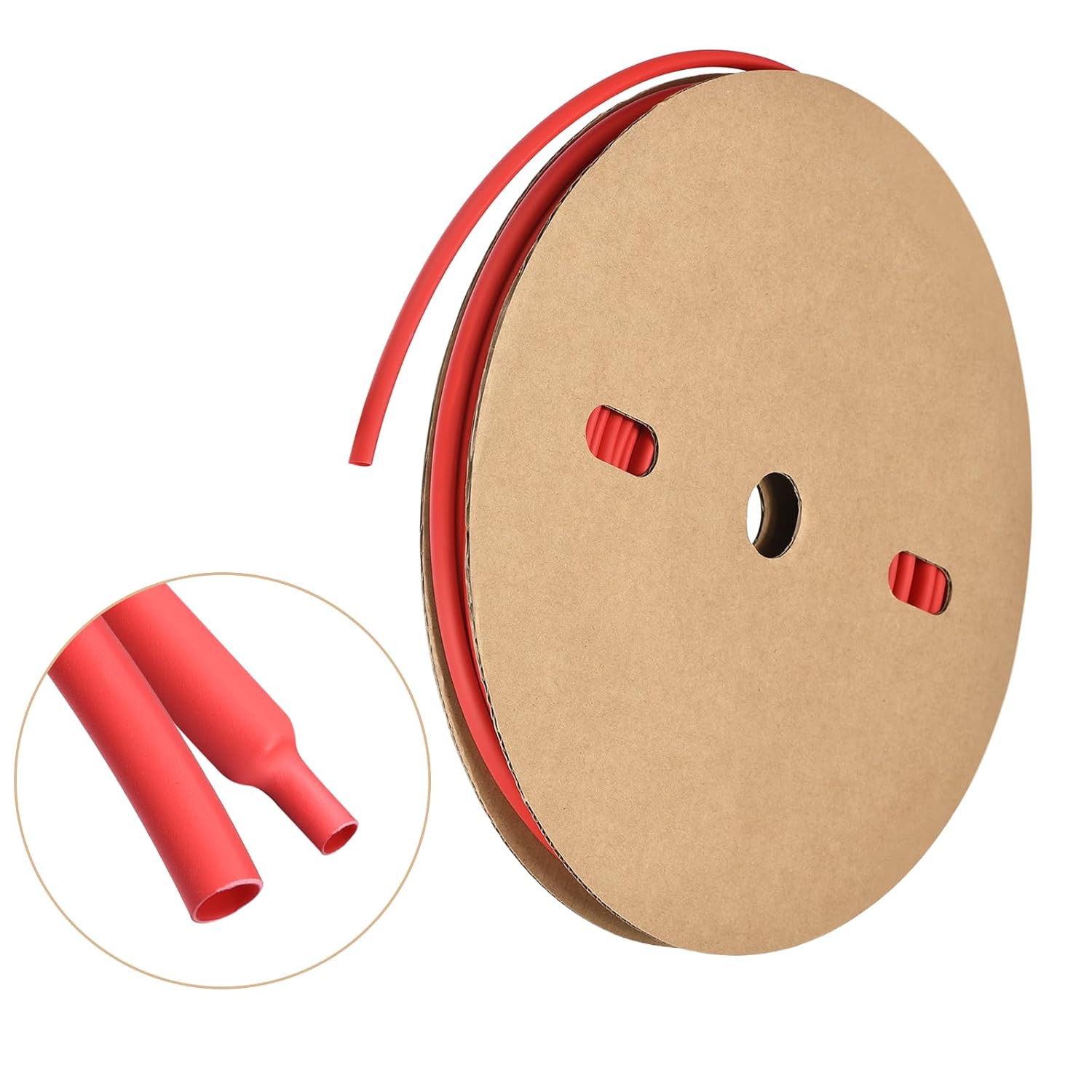 MECCANIXITY Tubo termorretráctil, relación 31, 316 pulgadas de diámetro, 50 pies, tubo termorretráctil de doble pared, impermeable, sellado, rojo