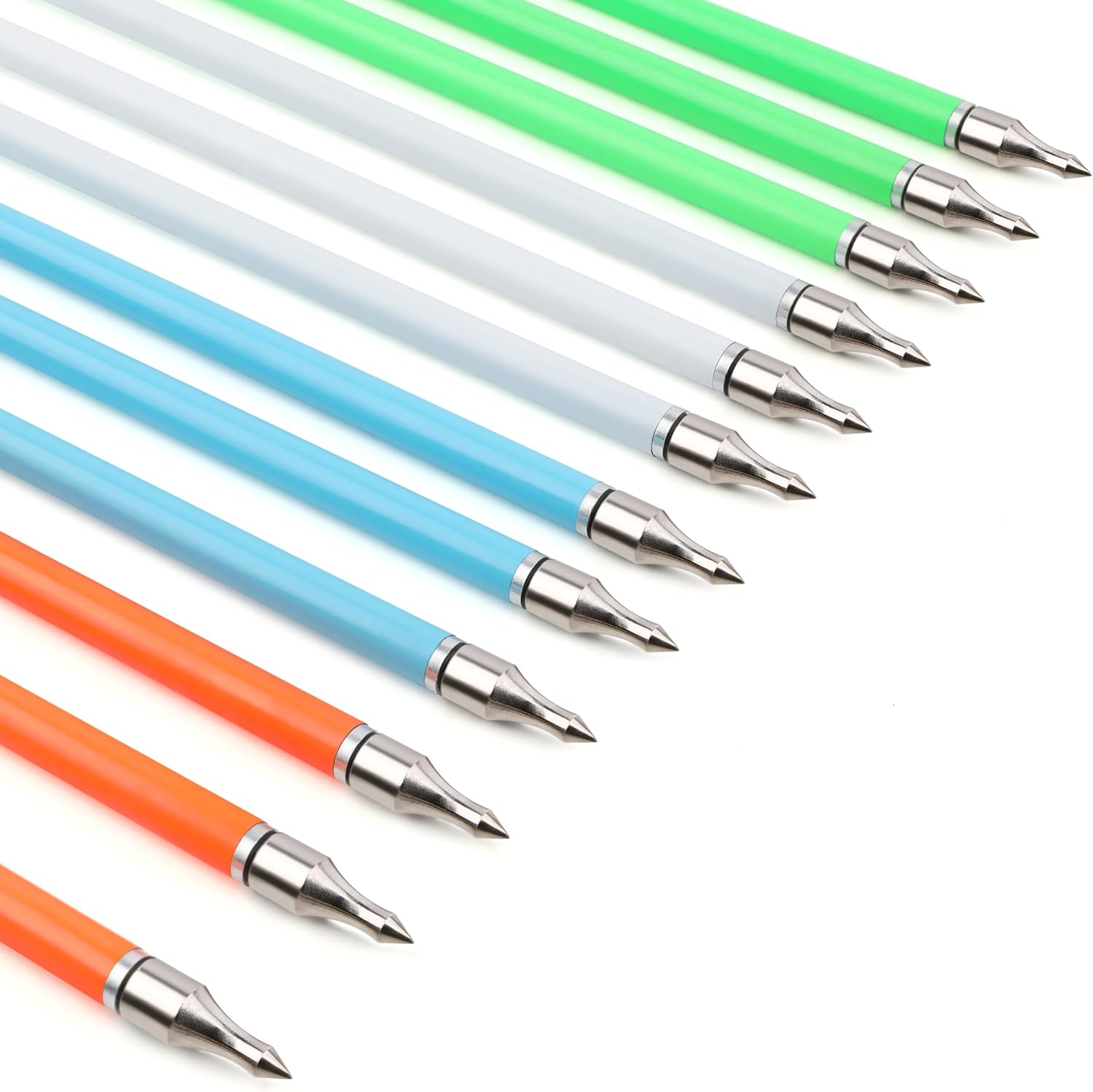 surwolf Flechas de carbono de 31 pulgadas, flechas de caza de tiro con arco de color fluorescencia, 500 600 espina dorsal con plumas, flechas de