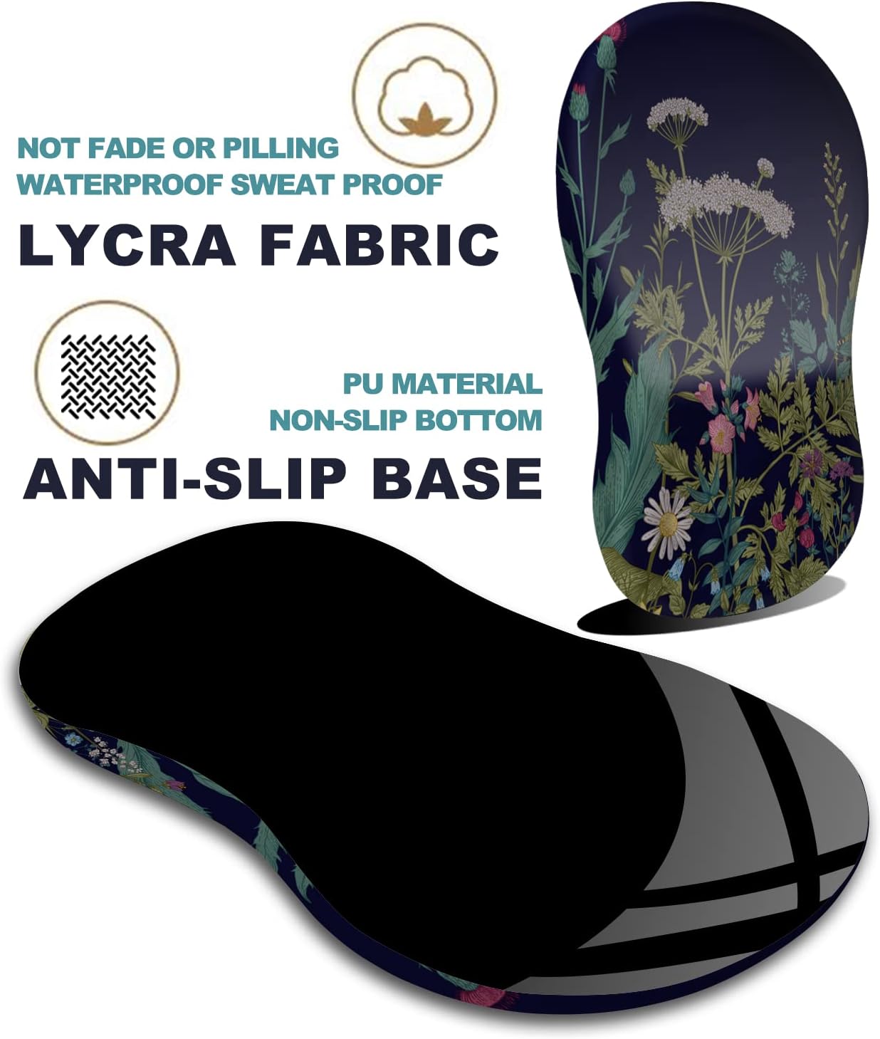 Alfombrilla de mouse ergonómica con soporte para reposamuñecas, alfombrilla de mouse con diseño de masaje para aliviar el dolor del túnel carpiano,