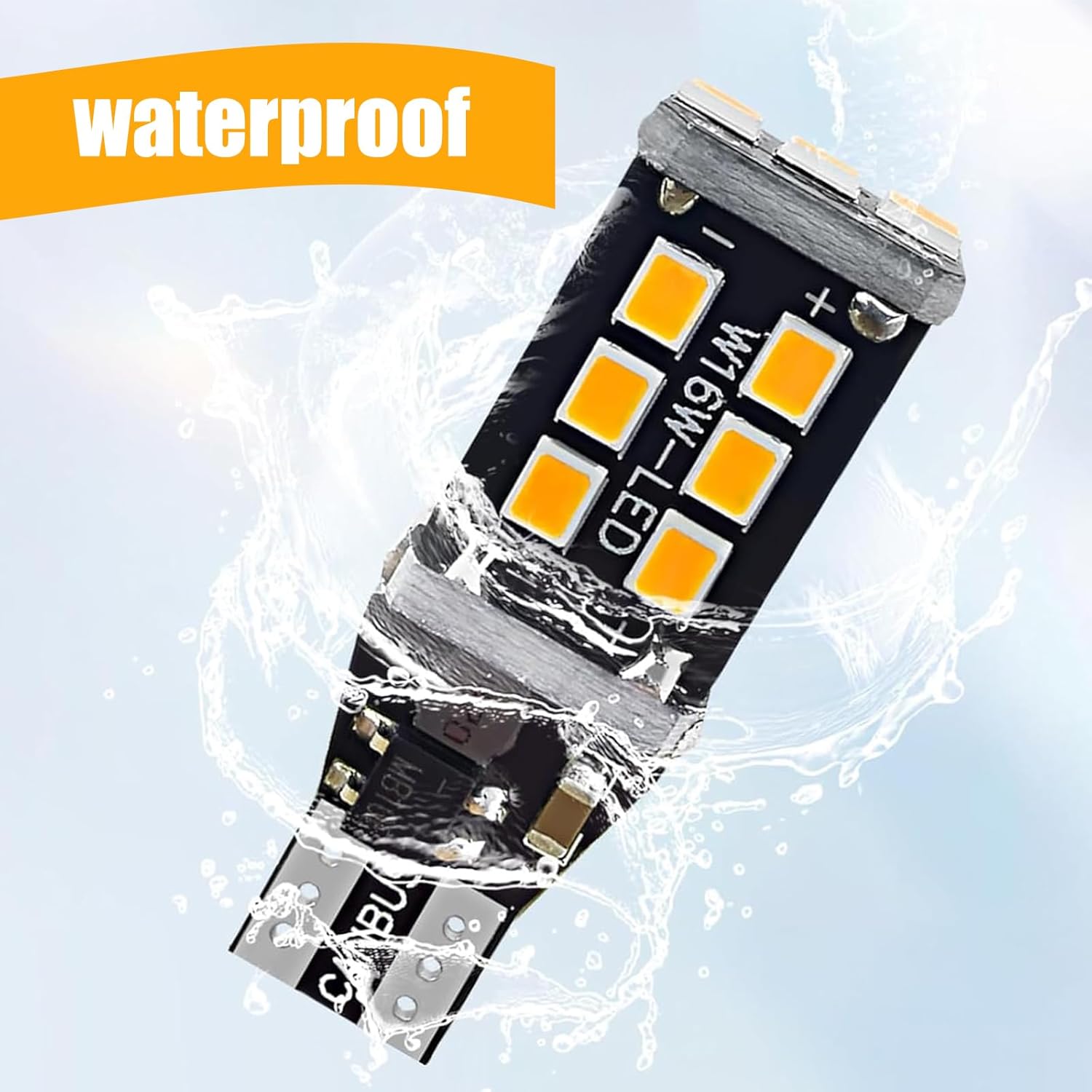 4 PCS T15 Car LED Decoding Reversing Light, 2835-15SMD Fast Heat Dissipation PC Board Smart IC Driver IP67 Waterproof Turn Signal Brake Light,