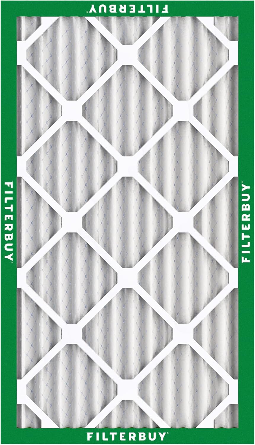 Filterbuy Filtro de aire de 10 x 30 x 2 pulgadas MERV 8, protección contra el polvo (paquete de 1), filtros de aire plisados HVAC para calderas con