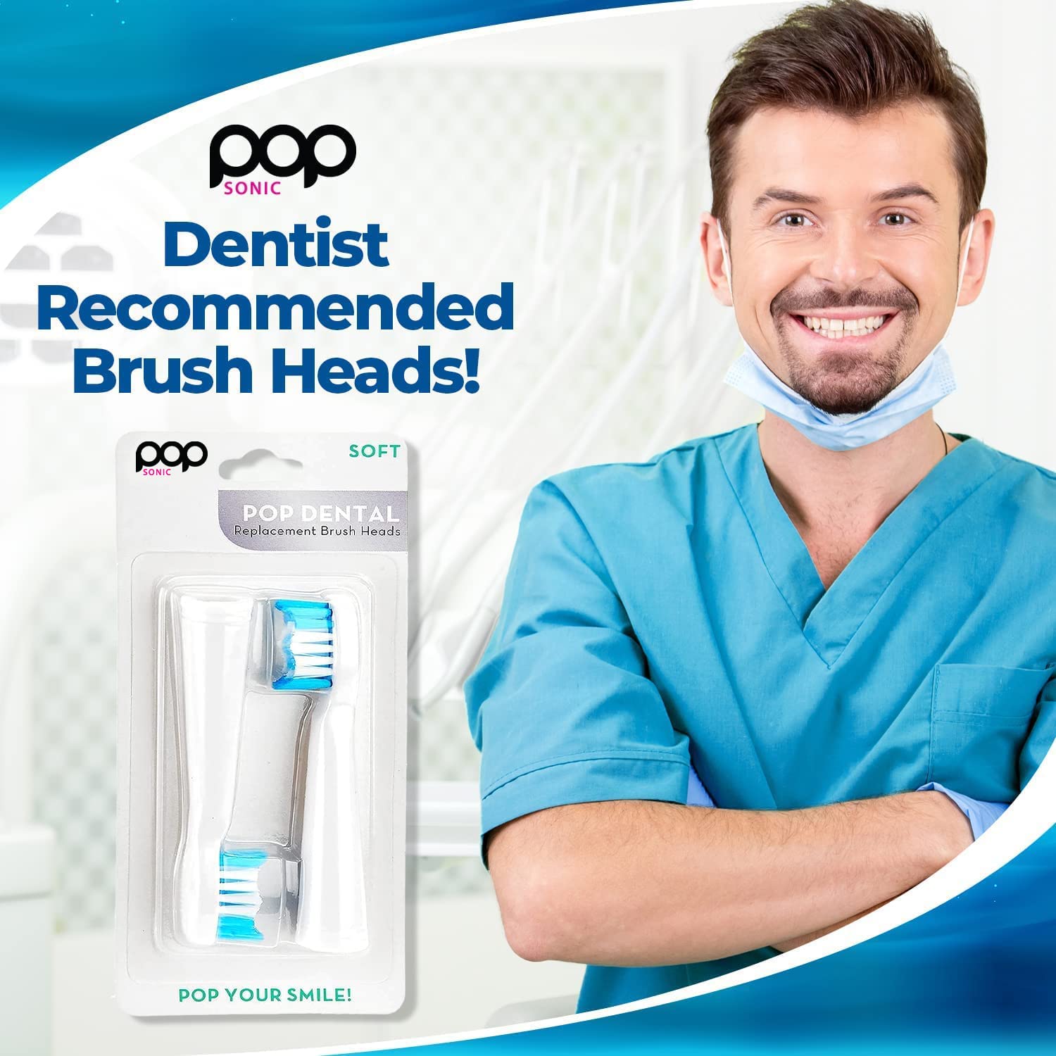 Pop Sonic The Ultimate Pro Cepillo de dientes (oro rosa) Paquete de 2 cabezales de repuesto  Cepillo de dientes recargable con hasta 40,000 trazos