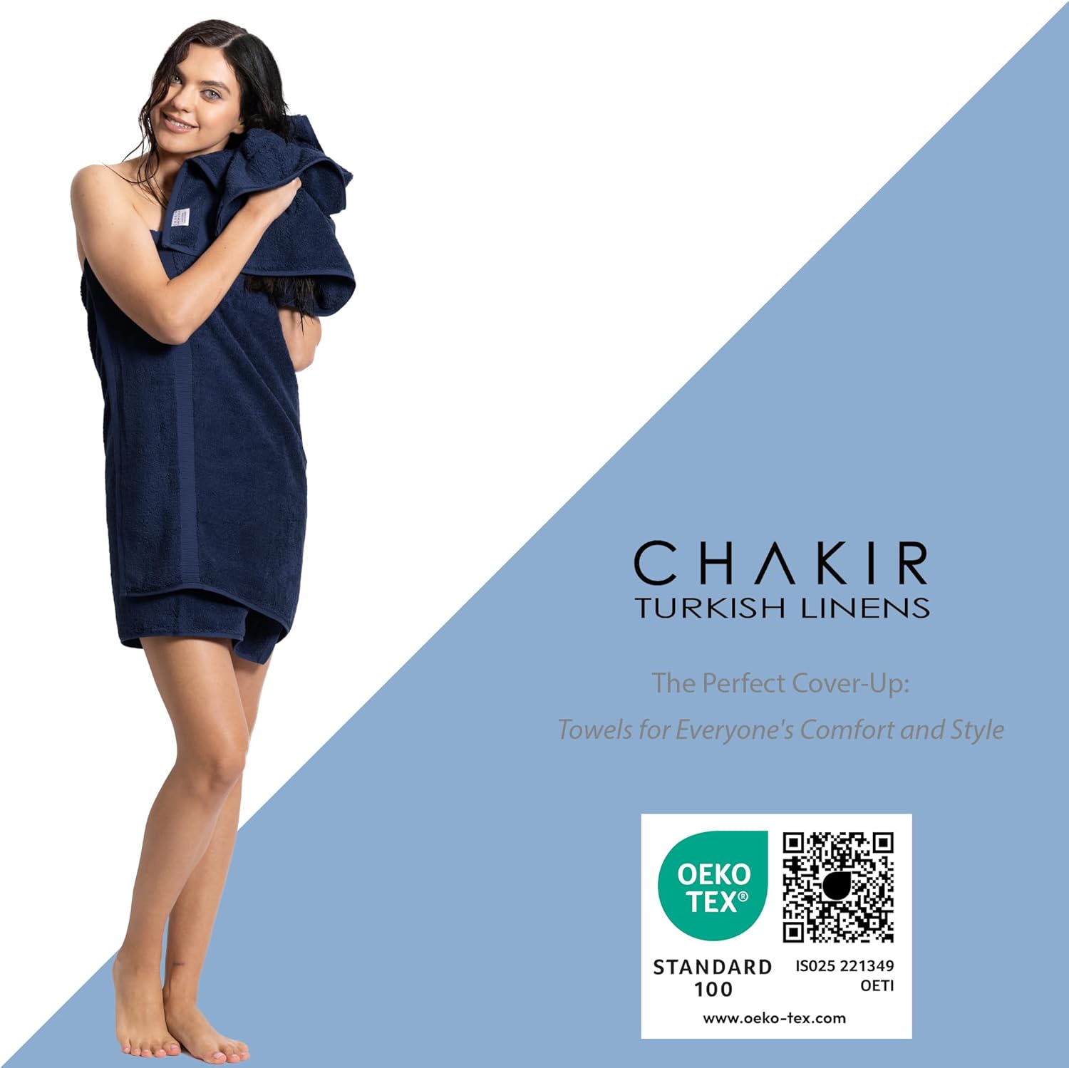 Chakir Turkish Linens – Juego de toallas de algodón turco de 6 piezas (2 toallas de baño, 2 toallas de mano, 2 paños de baño)