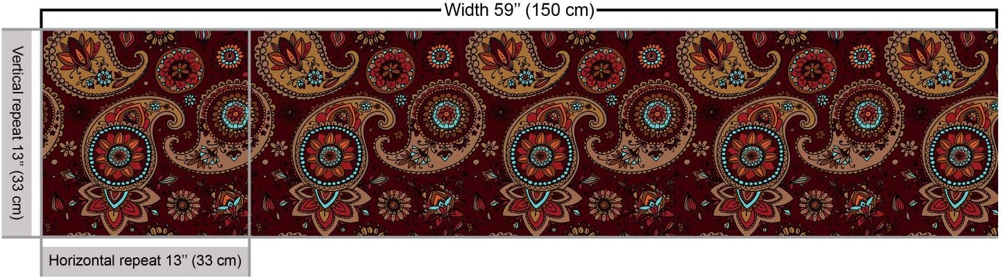 Ambesonne – Tela multicolor con estampado digital por yarda
