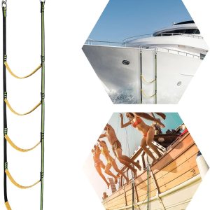 ZUDKSUY Escalera de barco de 5 escalones, escalera portátil de cuerda para barco y extensión de cuerda de pesca, escalera de cuerda para barcos ZUDKSUY Escalera de barco de 5 escalones, escalera portátil de cuerda para barco y extensión de cuerda de pesca, escalera de cuerda para barcos