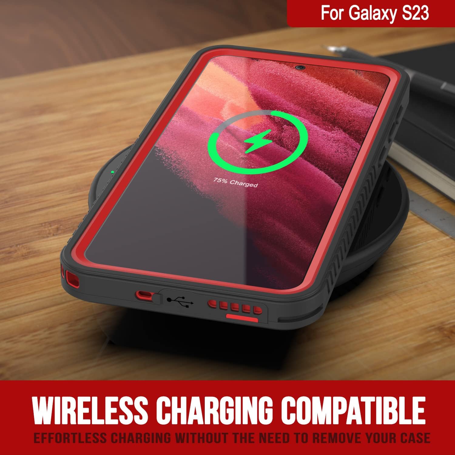 Punkcase Funda impermeable para Galaxy S23 Serie Extrema Ajuste delgado Certificado IP68 A prueba de golpes Resistente a la suciedad A prueba de