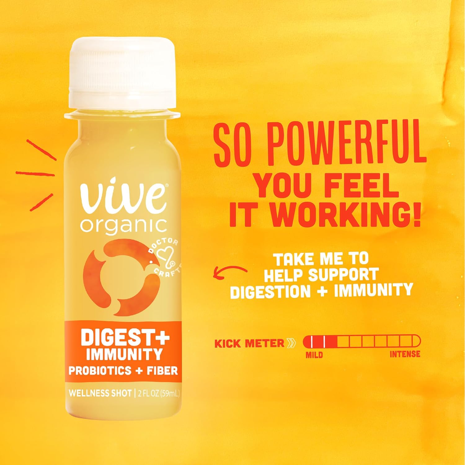 Vive Organic Digest + Immunity Dual-Boost Shot, Aloe Vera prensado en frío, sidra de manzana, probióticos, 0.07 oz de fibra, sin gluten, vegano, 2